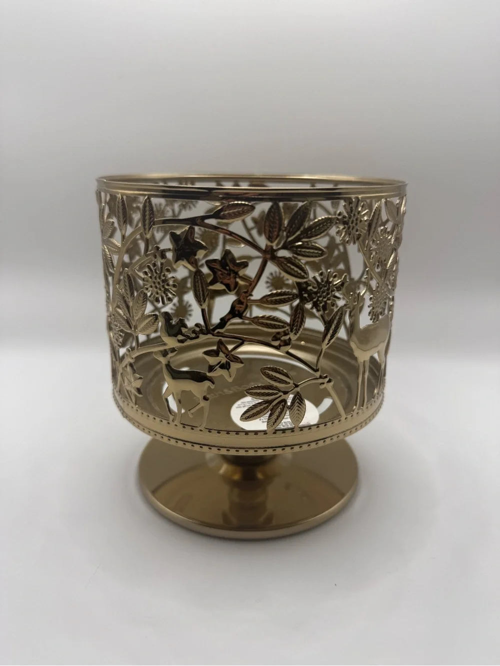 Bath & Body Works Gold Filigree Deer & Floral Candle Holder - Picture 2 of 4